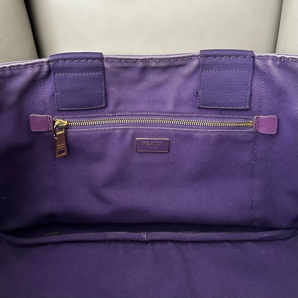 PRADA CANAPA RARE PURPLE DENIM MEDIUM TOTE BAG - Picture 11 of 16
